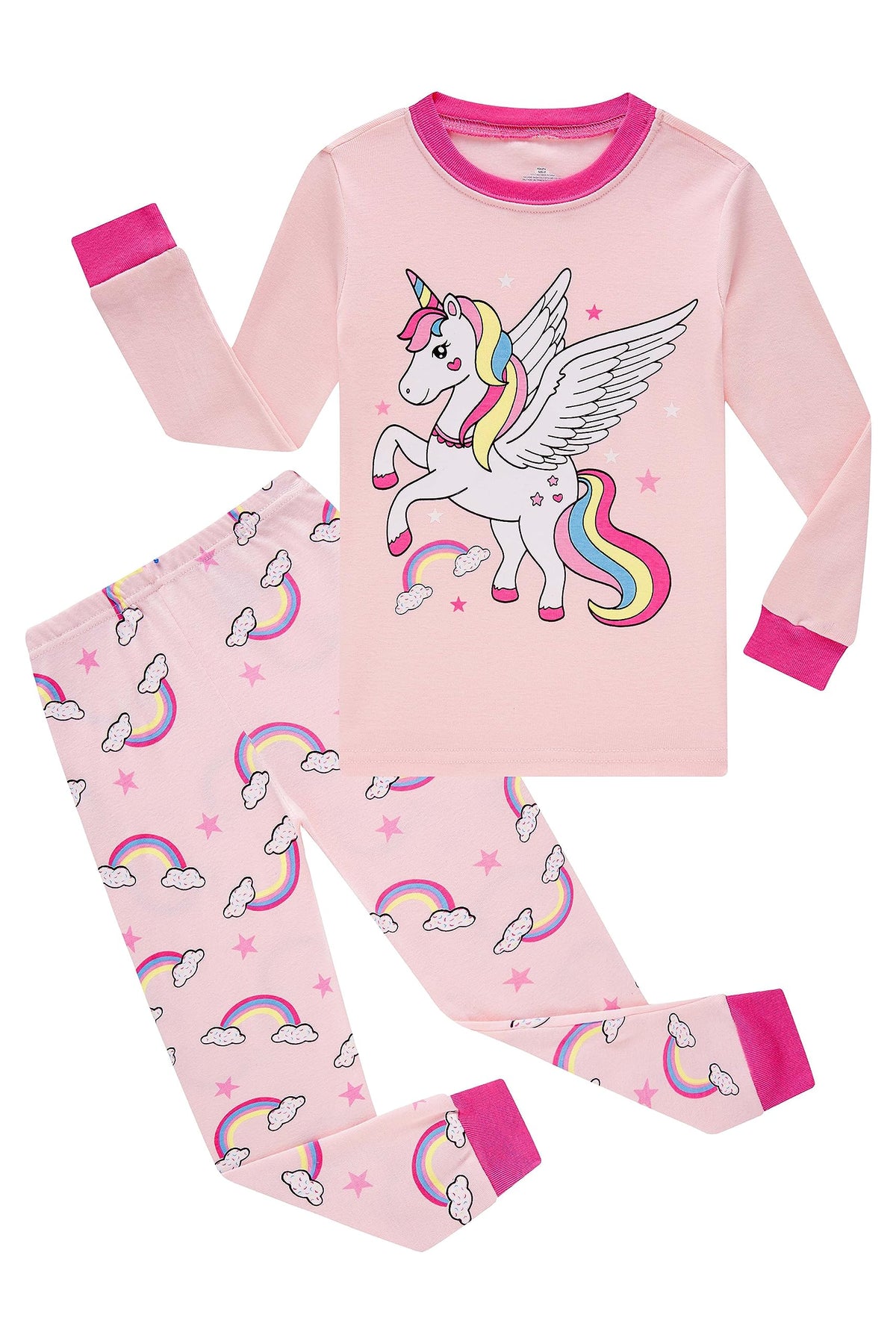 KikizYe Girls Pajamas Set Kids Long Sleeve PJs Cotton Jammies