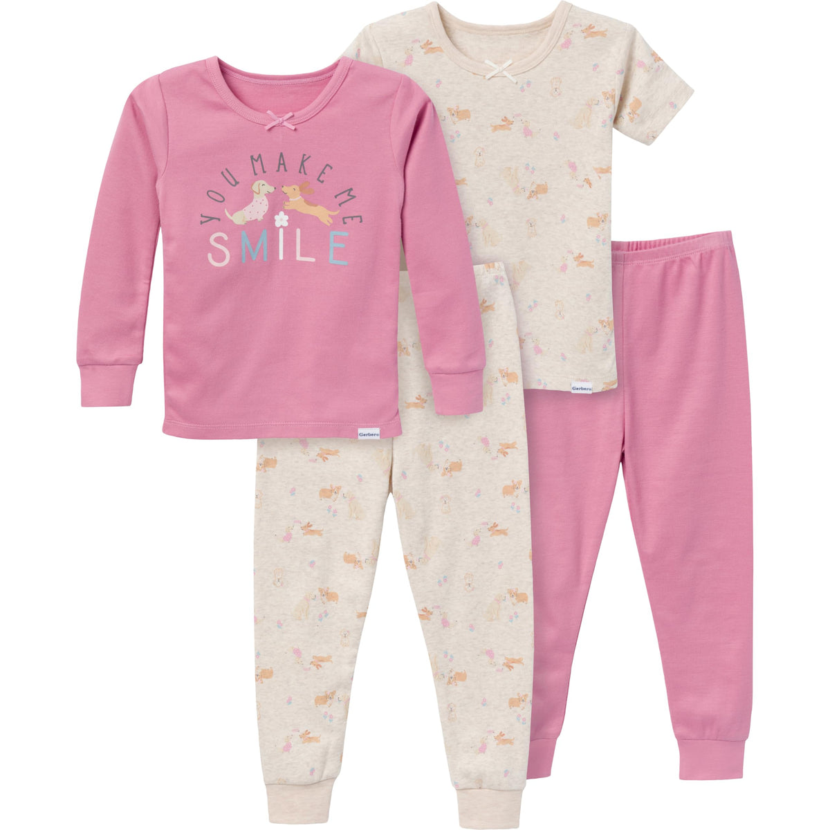 Gerber Baby Girls 4-Piece Pajama Set