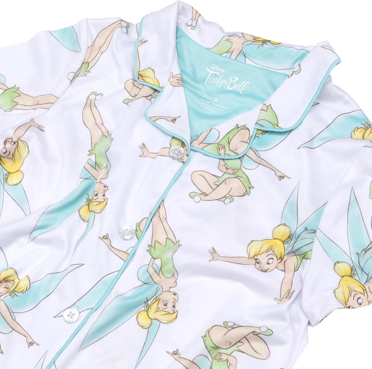 Disney girls 2-piece Loose-fit Button Down Matching Pajama Set, Soft & Cute for Kids