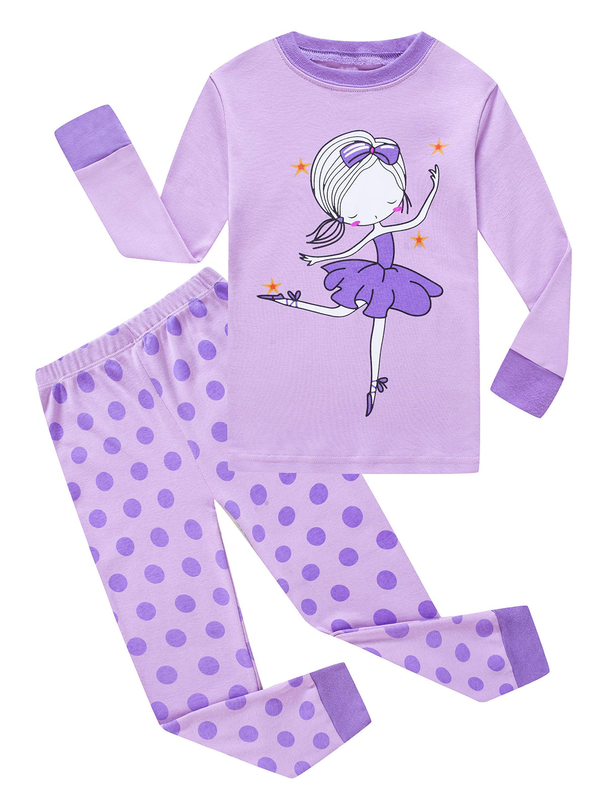 KikizYe Little Big Girls Pajamas Set Long Sleeve PJs 100% Cotton Pyjamas