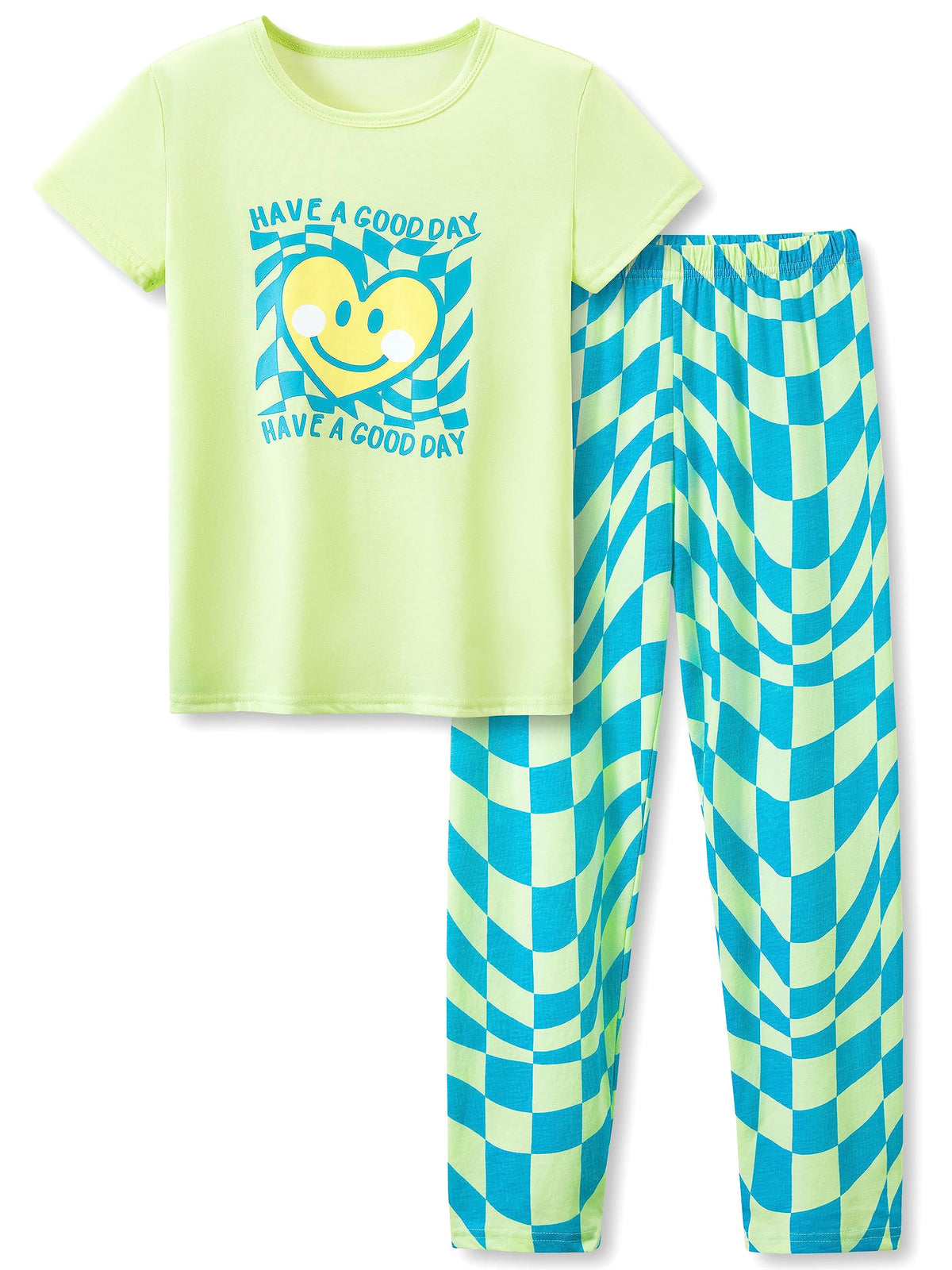 Beezizac Girls Cotton Blend Pajamas Cute Print Short Sleeve Set 4T-18