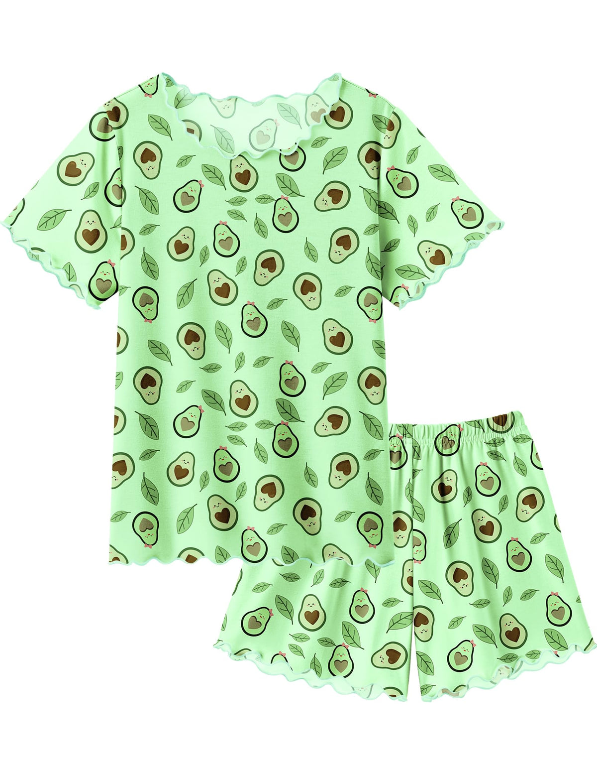 Arshiner Girls Pajamas Short Sleeve Lounge Set Soft Shirring Summer Pjs