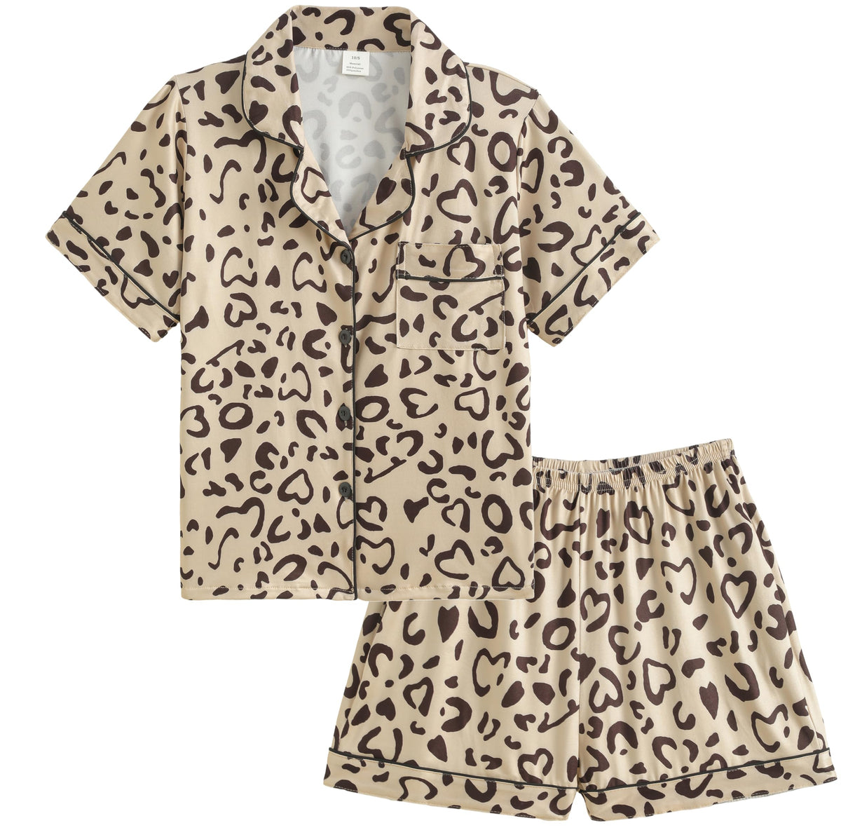 Hupohoi Big Girls Button Down Pajama Sets 2pcs Summer Cute Print Sleepwear