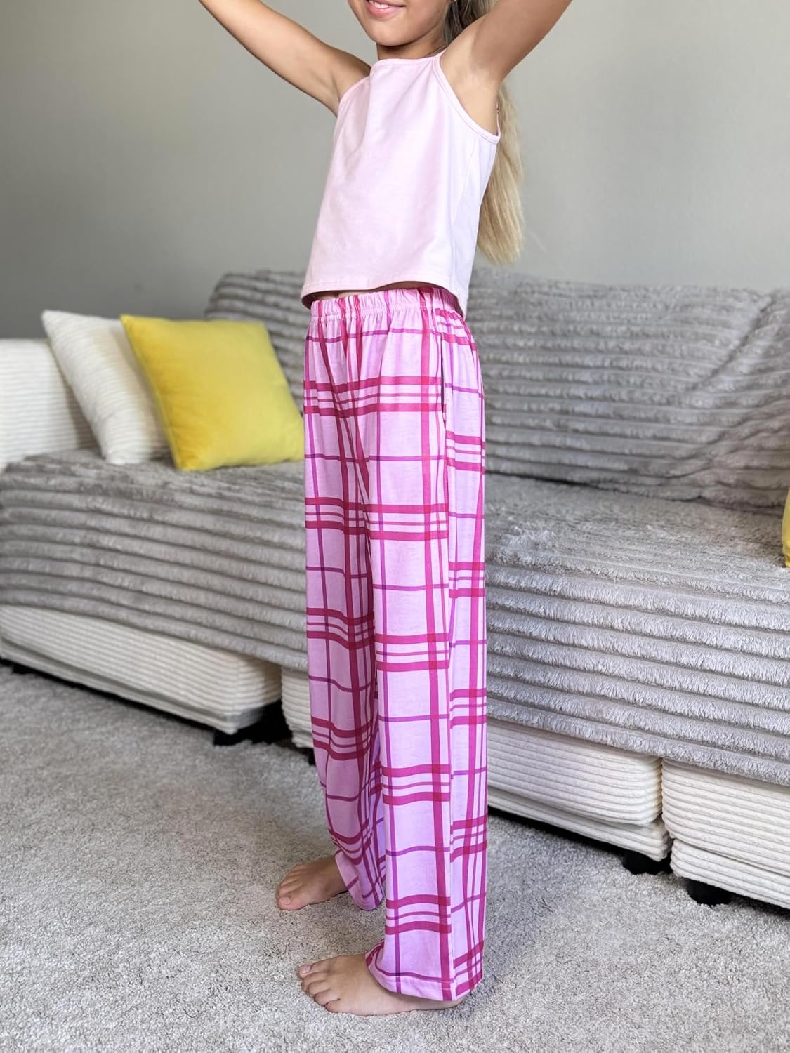 Ekouaer Girls Soft Pajamas Pants Cute Print Pattern PJ Bottoms Lounge Pants