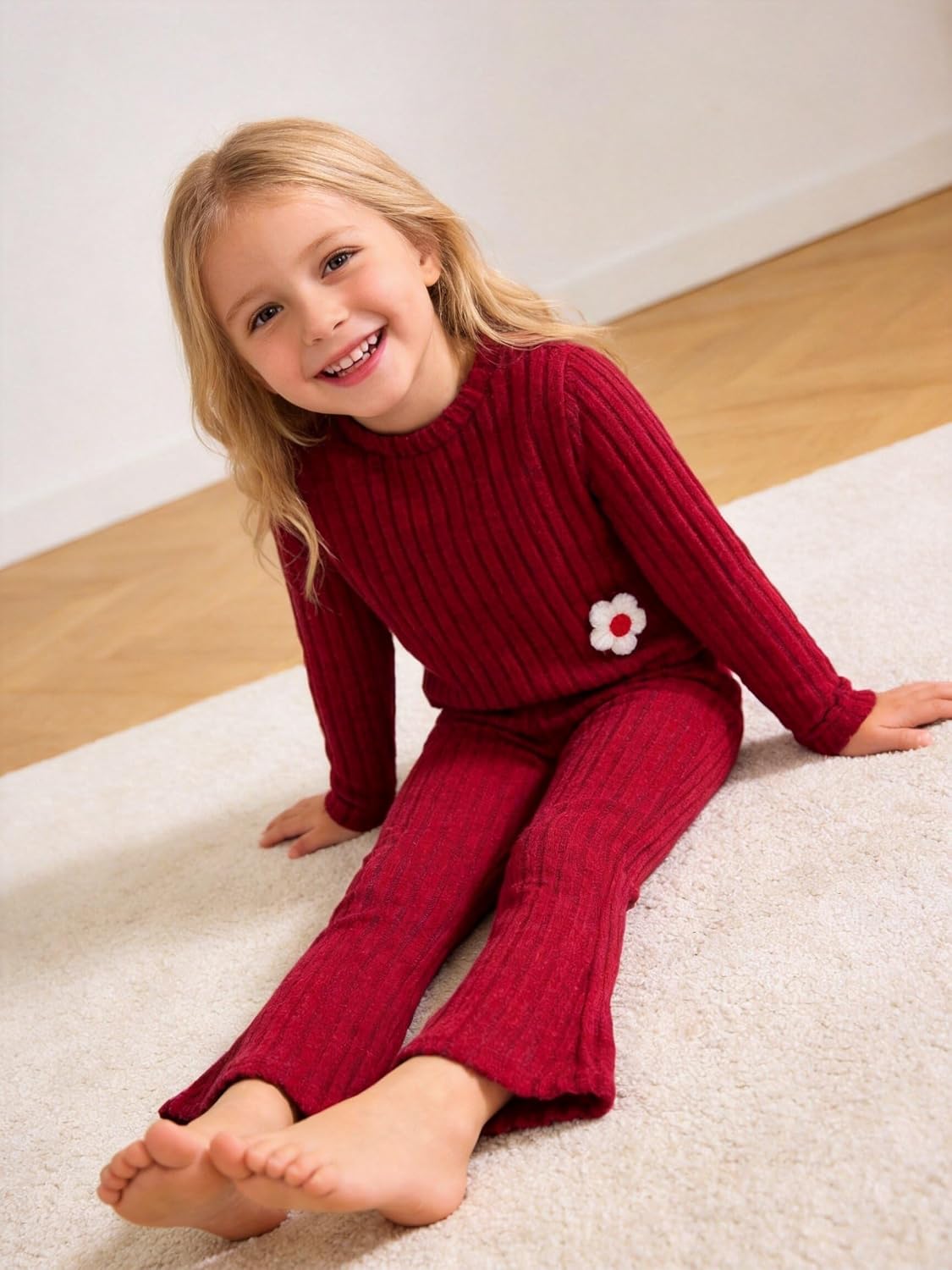 Toddler Girl Clothes Ribbed Fall Winter Outfits for Girls 2-8 Year