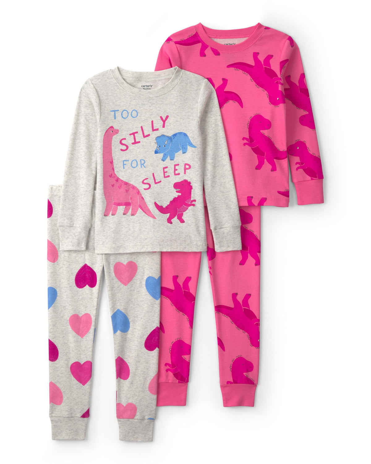 Carter's Girls' 4-piece Tight Fit Cotton Pajama Set