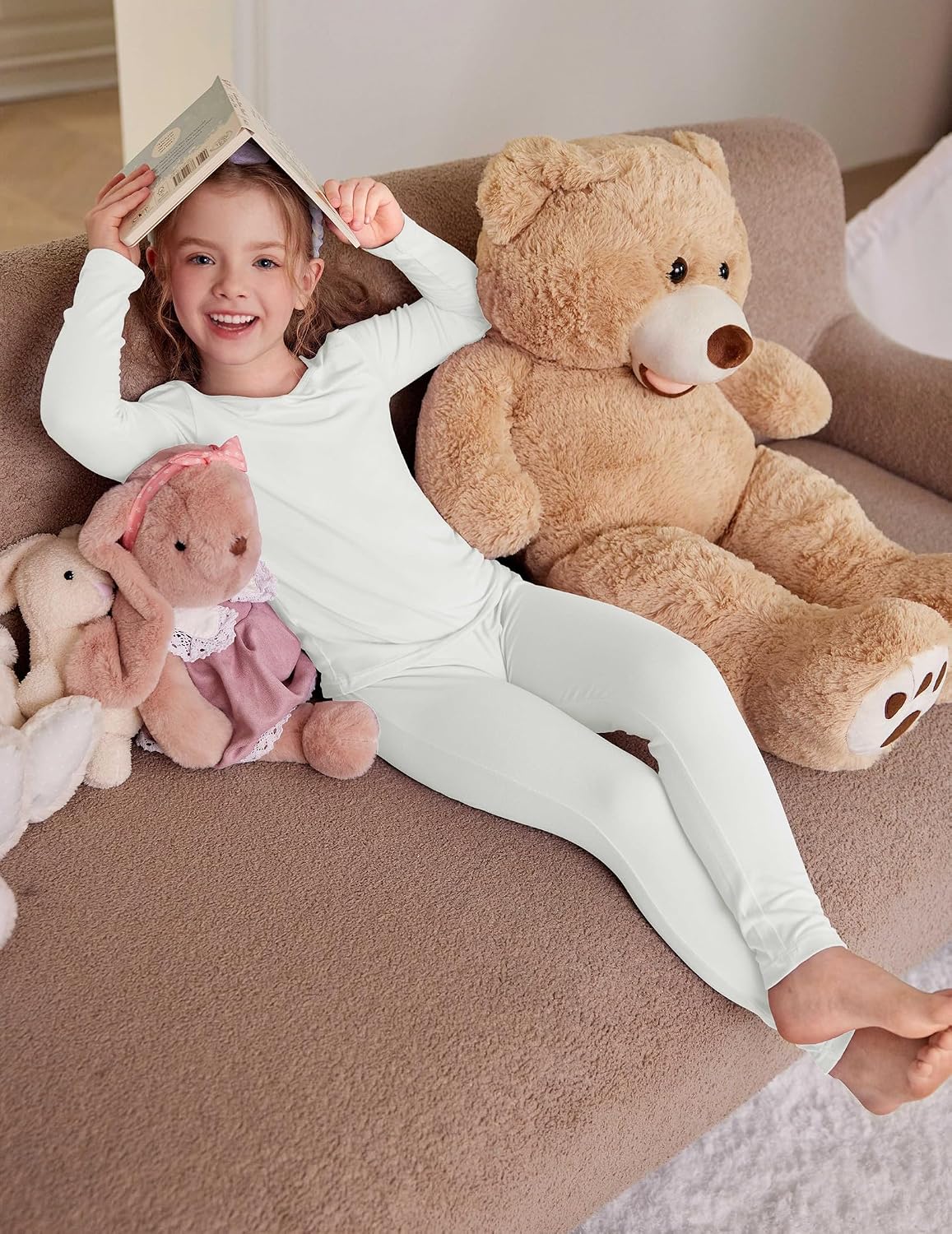 Arshiner Thermal Underwear for Kids Long Johns Girls Base Layer Top Bottom