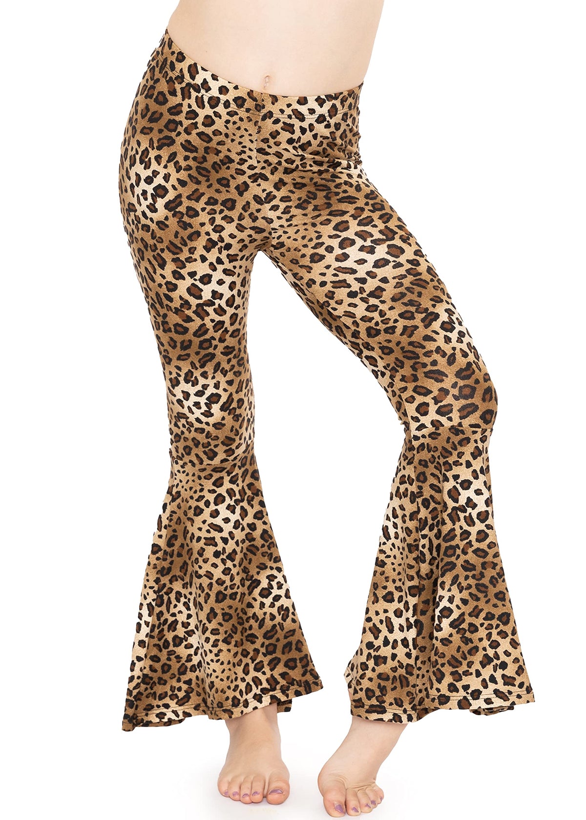 STRETCH IS COMFORT Girls Stretch Bell Bottoms Flare Pants Little | Big Kid Ruffle Bootcut Leggings | Sizes 2-14