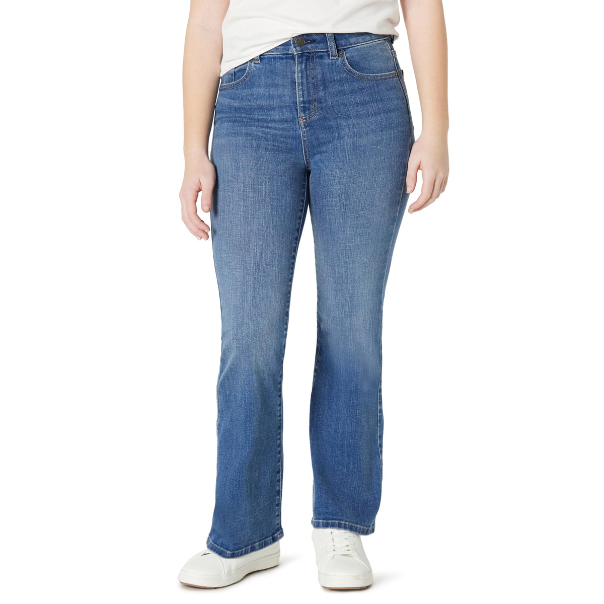 Amazon Essentials Girls' High Stretch High-Rise Flare Jean
