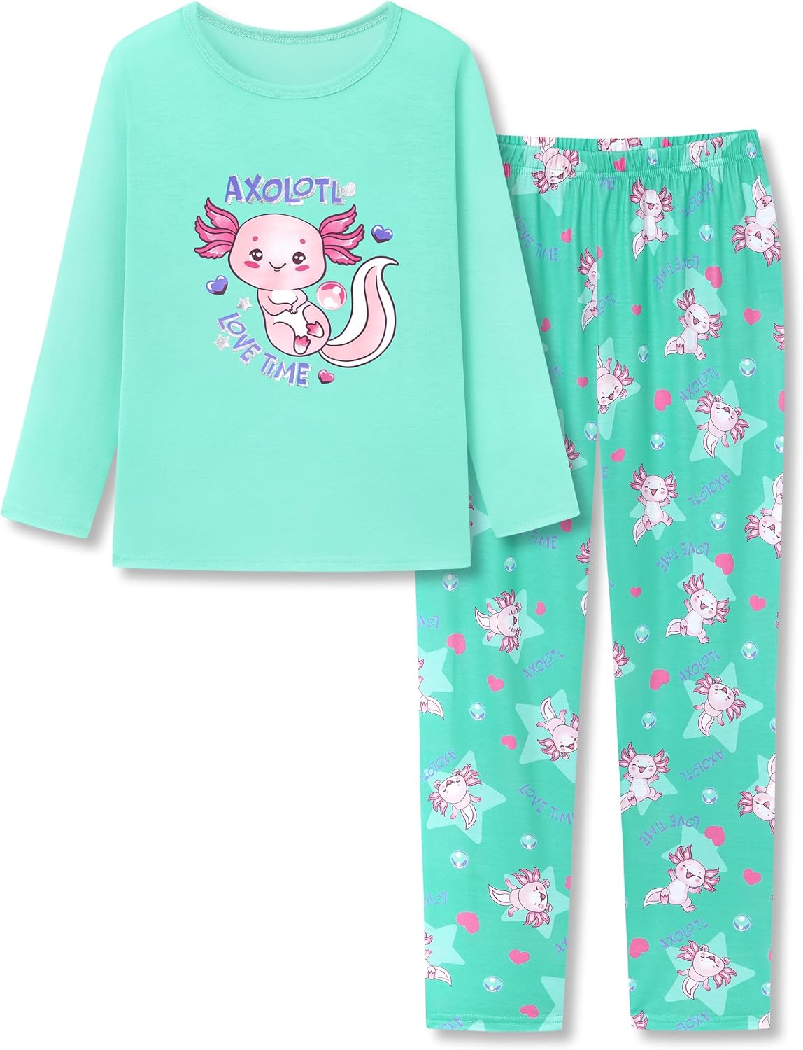 Topgal Girls Long Sleeve Pajamas, 2-Piece Top and Pants, Sizes 6-18