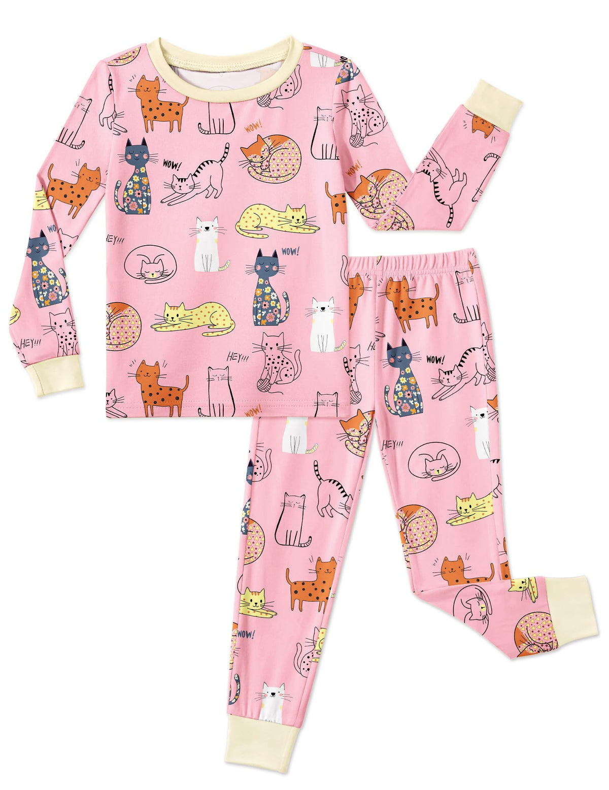 Arshiner Girls Pajamas Cute Snug Fit Long Sleeve Pjs Set Kids Sleepwear