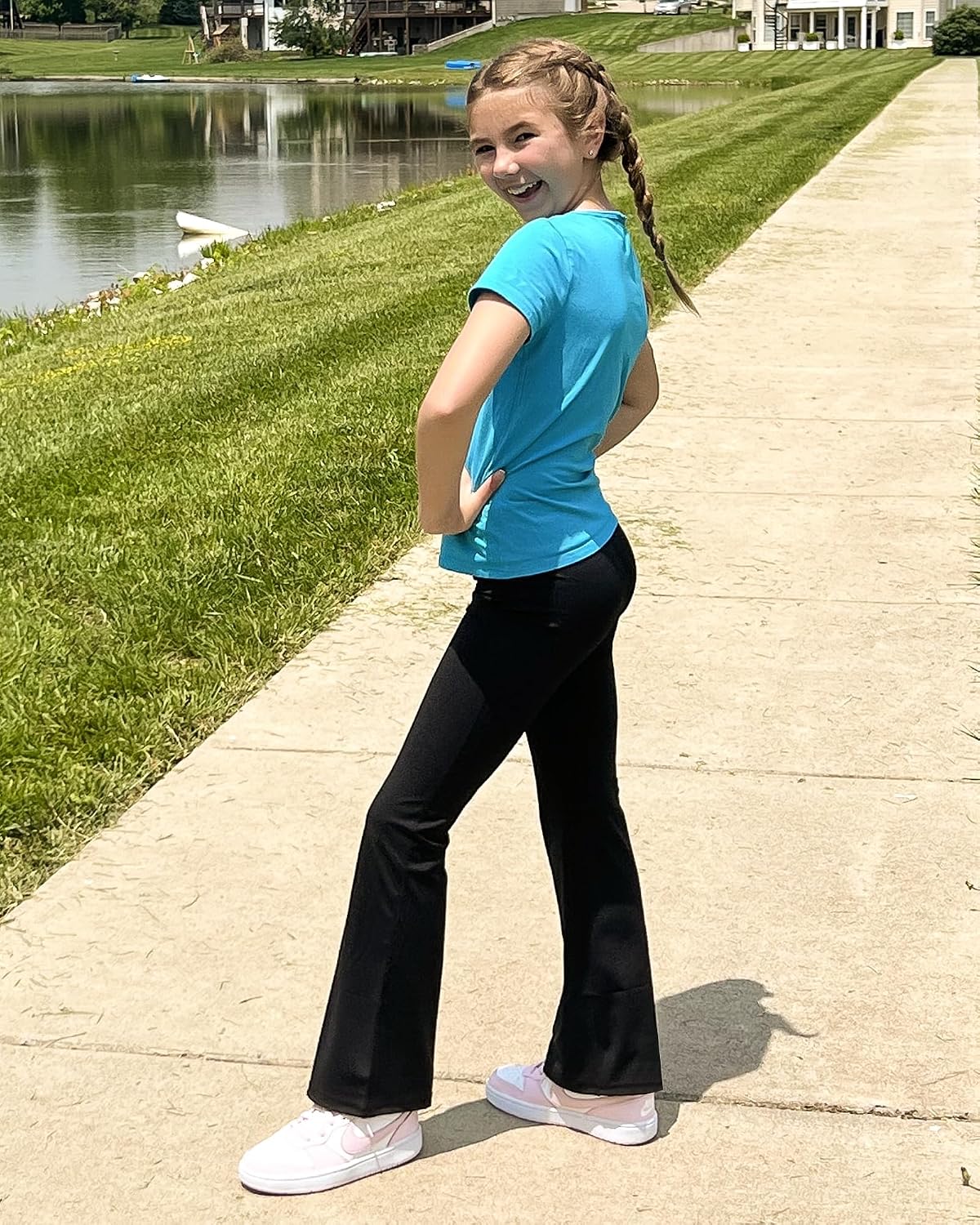 Stelle Girls Flare Leggings High Waisted for Dance Yoga School Daily Wear