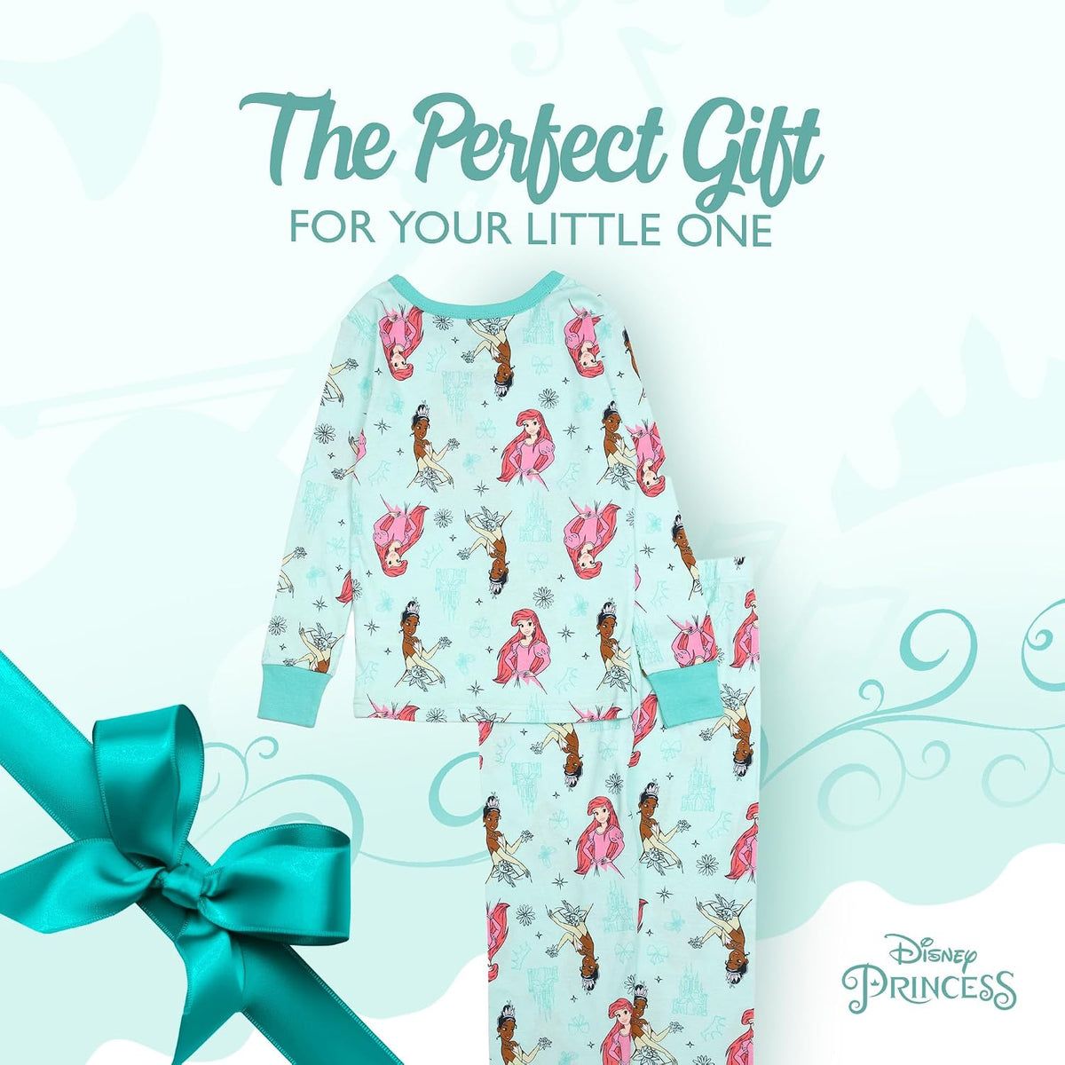 Disney Girls' 2-piece Snug-fit Cotton Holiday Matching Pajama Set, Soft & Cute for Kids