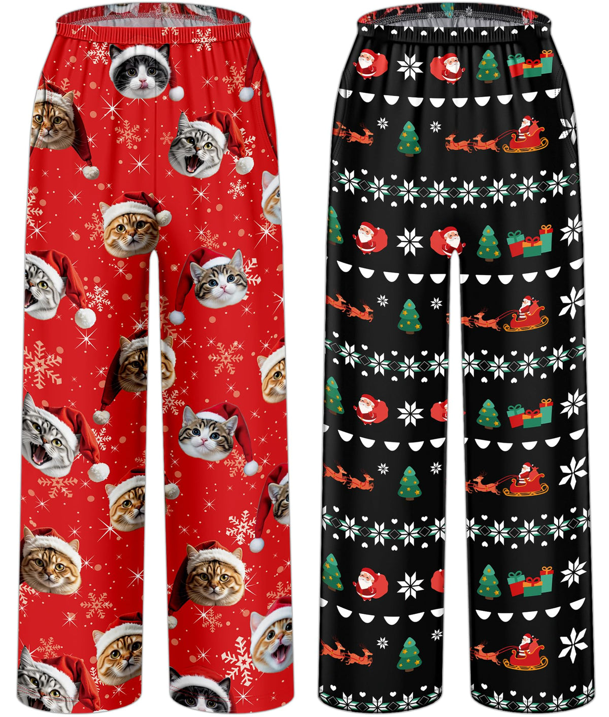 HONGTEYA Girls Christmas Pants with Pockets Soft Long Plaid Bottom