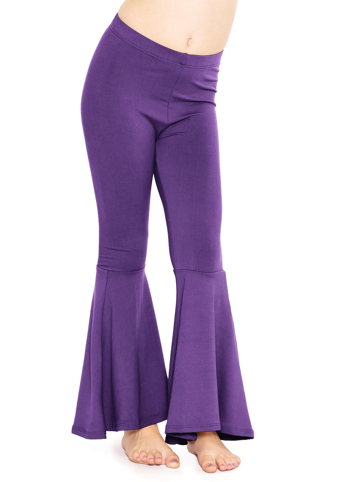 STRETCH IS COMFORT Girls Stretch Bell Bottoms Flare Pants Little | Big Kid Ruffle Bootcut Leggings | Sizes 2-14