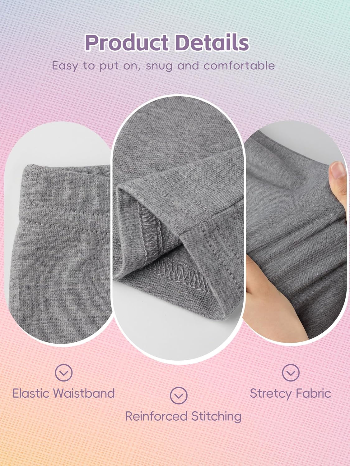 6 Pack Girls Leggings Cotton Tights for Toddler Kids Soft Yoga Pants
