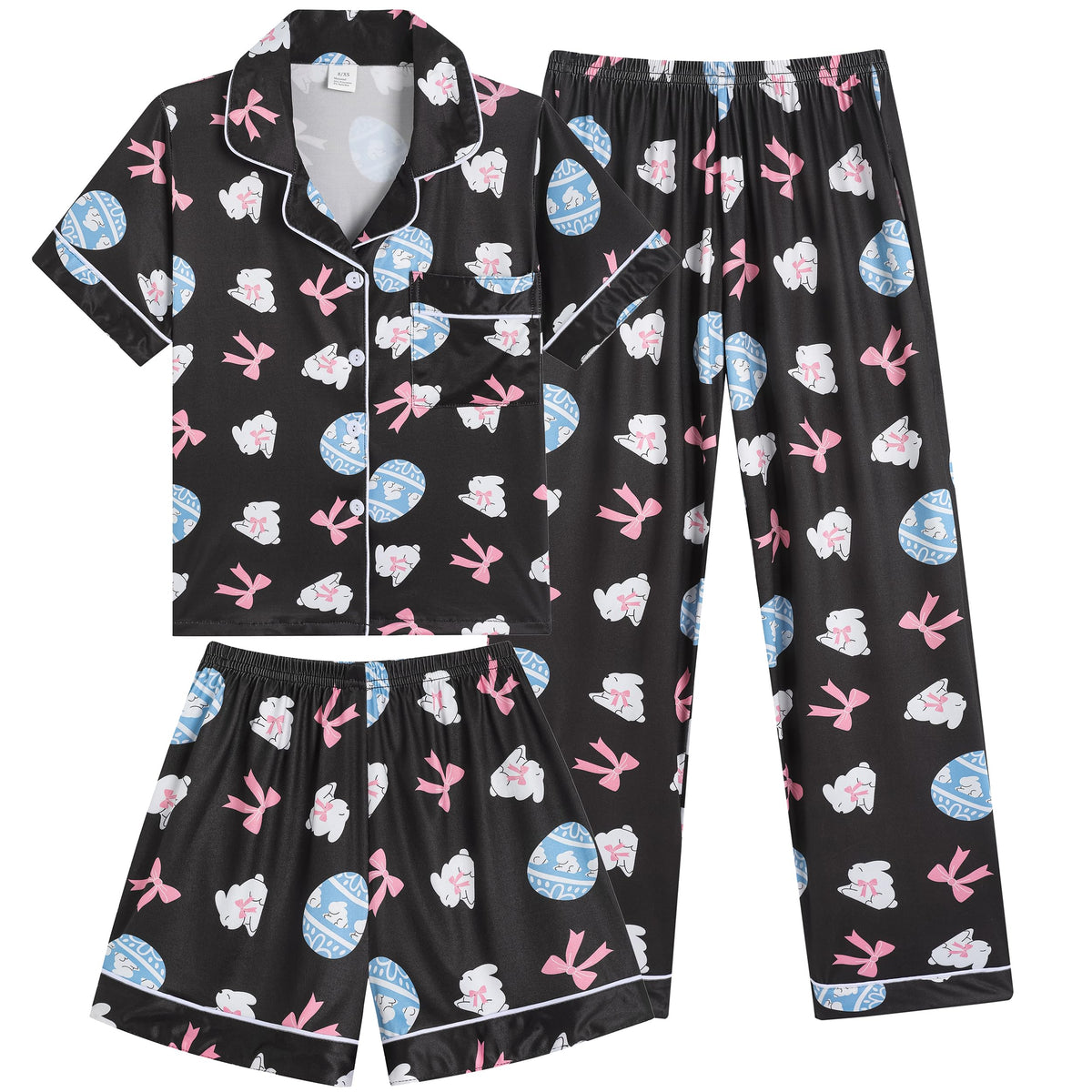Vopmocld Girls Pajama Sets 3pcs Button Down Sleepwear For Teens 8-18 Years