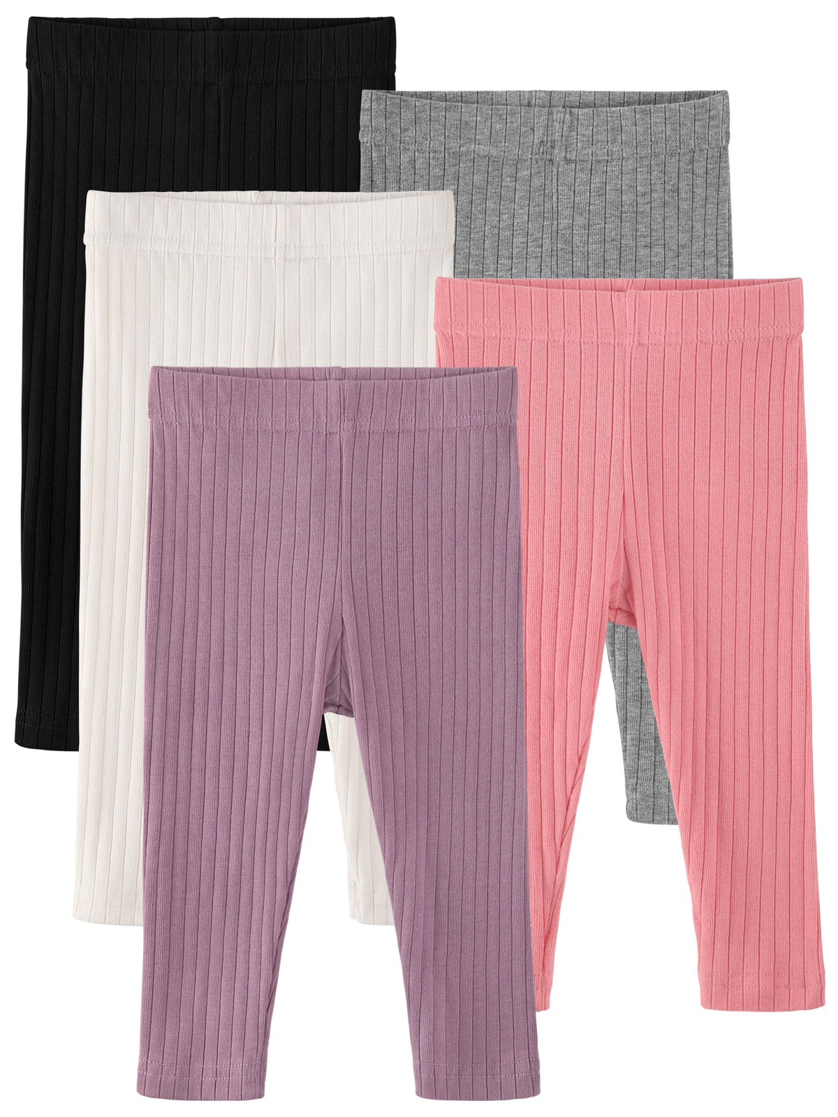 5 Pack Baby Girl Pants Infant Toddler Girl Leggings Ribbed Cotton Pants