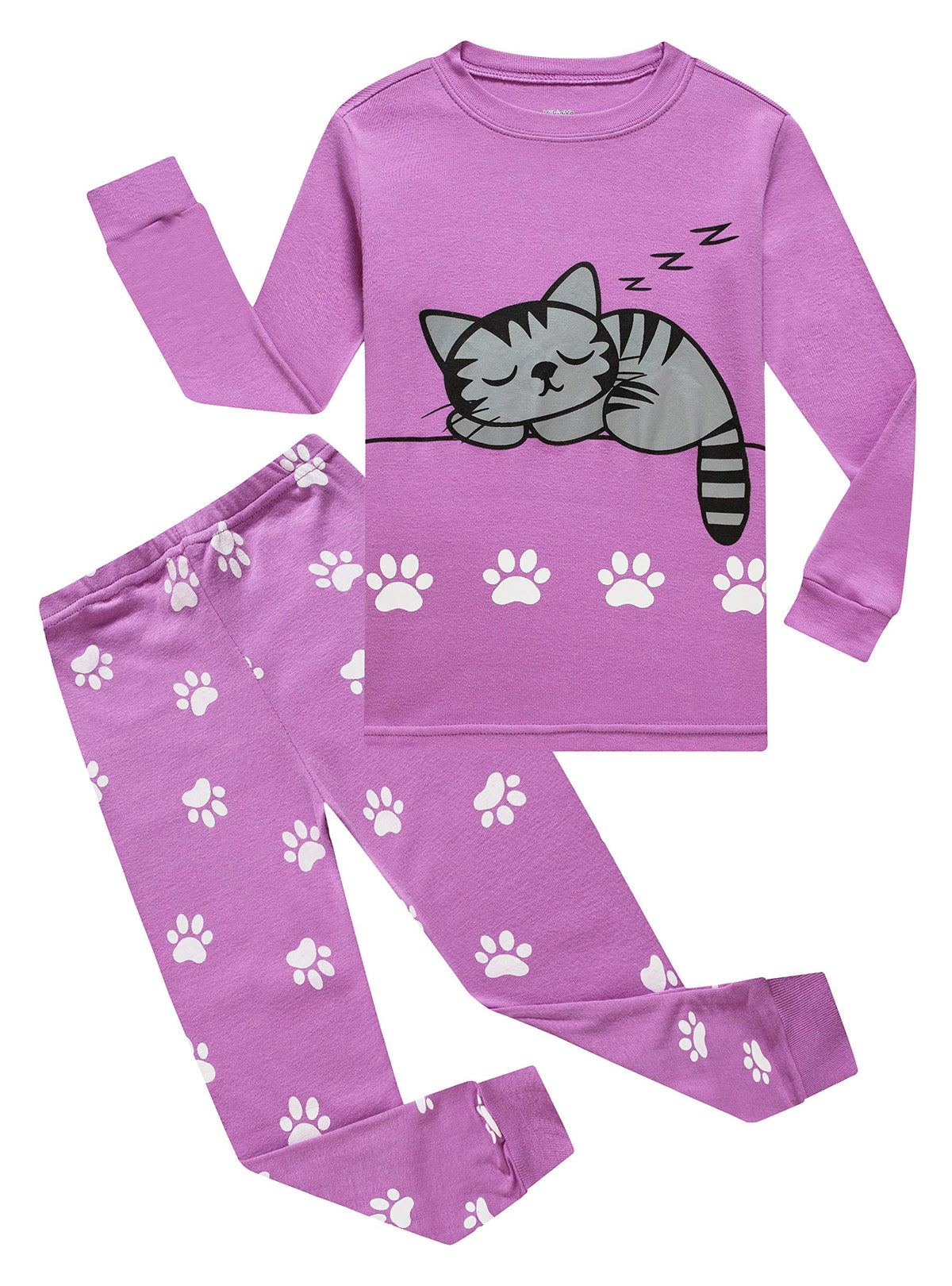 KikizYe Girls Pajamas Set Kids Long Sleeve PJs Cotton Jammies