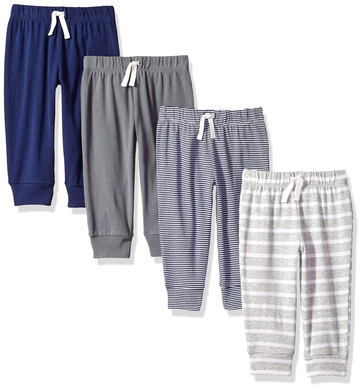 Amazon Essentials Unisex Babies' Cotton Pull-On Pants with Elastic Waist, Pack of 3