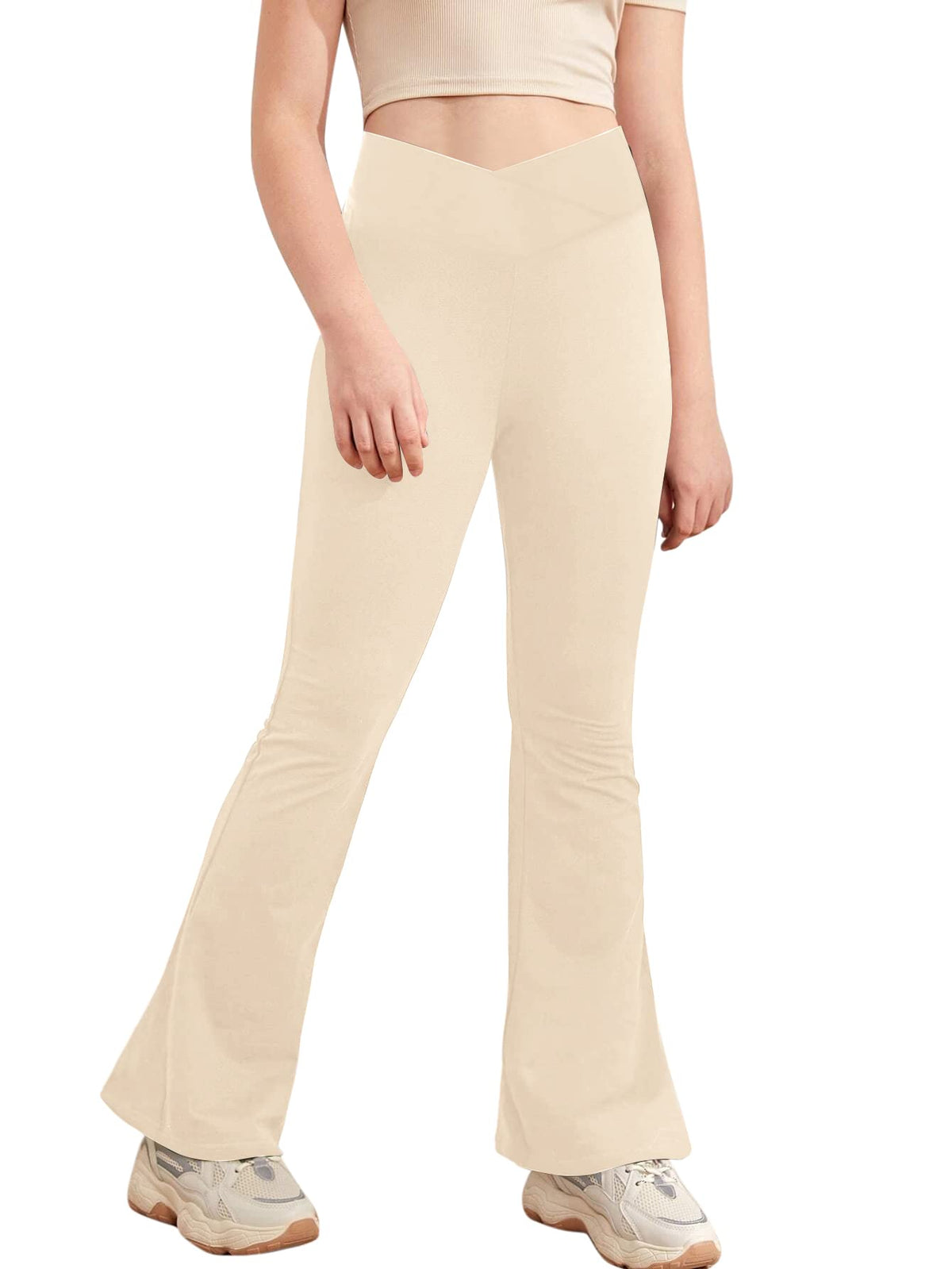 Esobo Girls Flare Leggings Kids High Waist Yoga Dance Pants Bell Bottoms