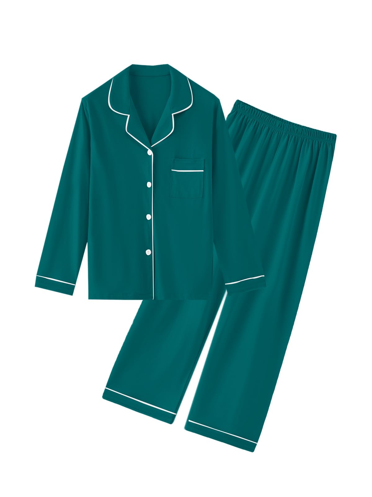 QZH.DUAO Girls Women Pajamas Set Cotton Long Sleeve Top Pjs 5Years-L