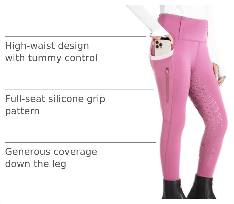 FitsT4 Sports Girls Riding Pants Full Seat High Waist Equestrian Breeches