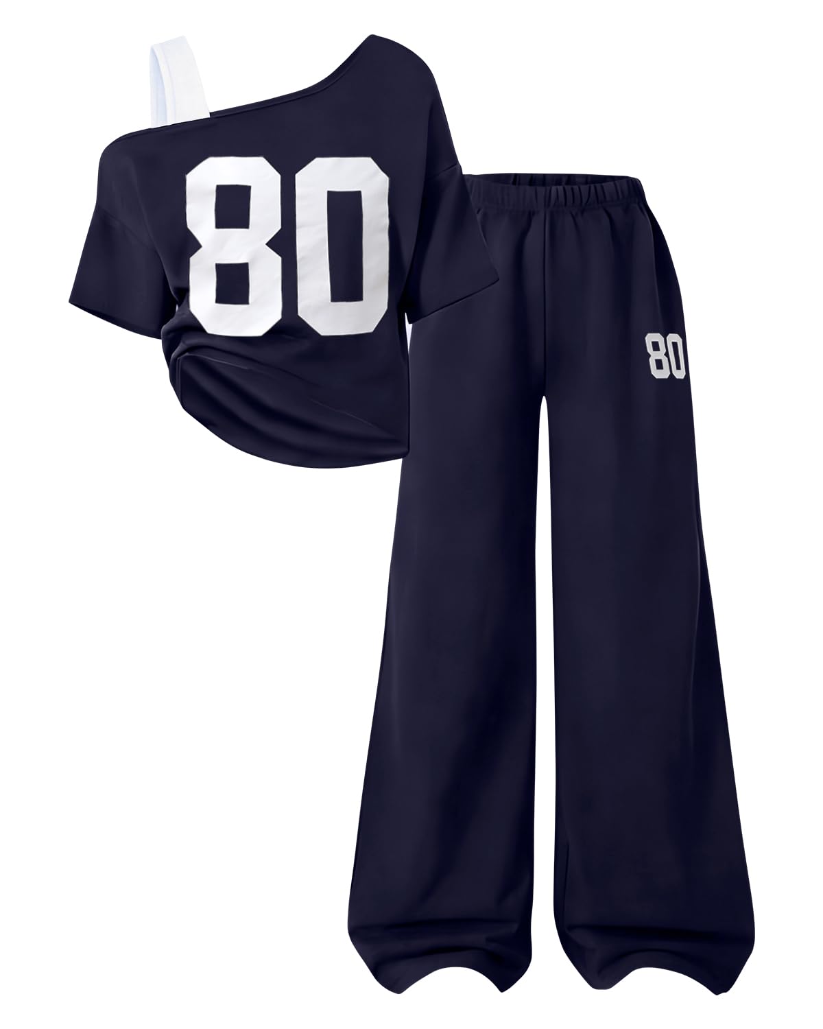 Teen Girls Clothes Off the Shoulder Top and Wide Leg Pants Matching Outfit Set with Pockets Size 7-16