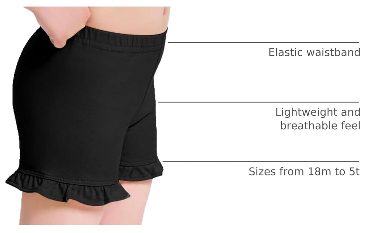 3 Pack Baby Girls Ruffle Shorts Toddler Cotton Dance Shorts Soft Summer Clothes Size 18M-5T