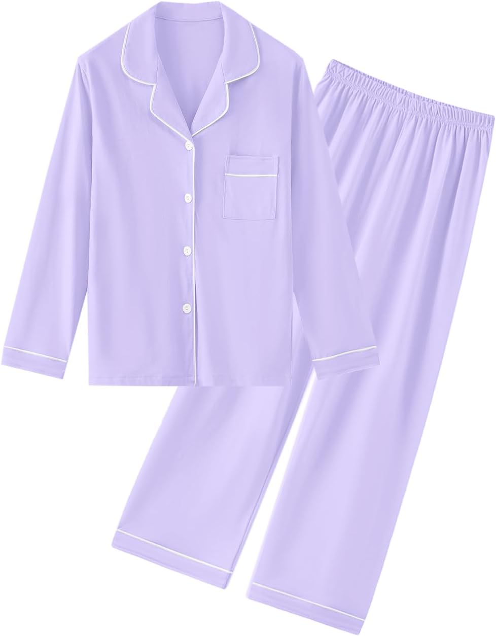 QZH.DUAO Girls Women Pajamas Set Cotton Long Sleeve Top Pjs 5Years-L