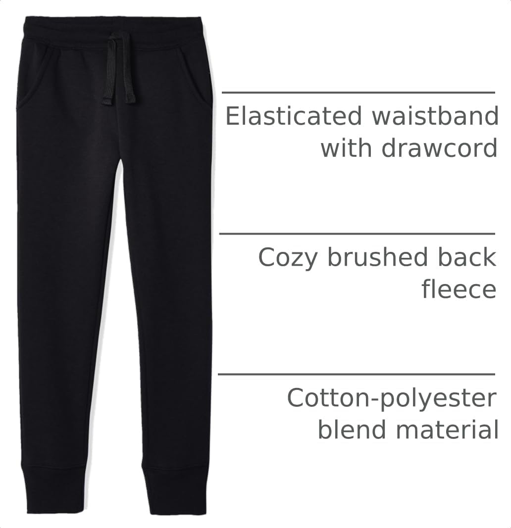 Amazon Essentials Girls and Toddlers' Jogger Sweatpants with Elastic Waist and Drawstring, Multipacks