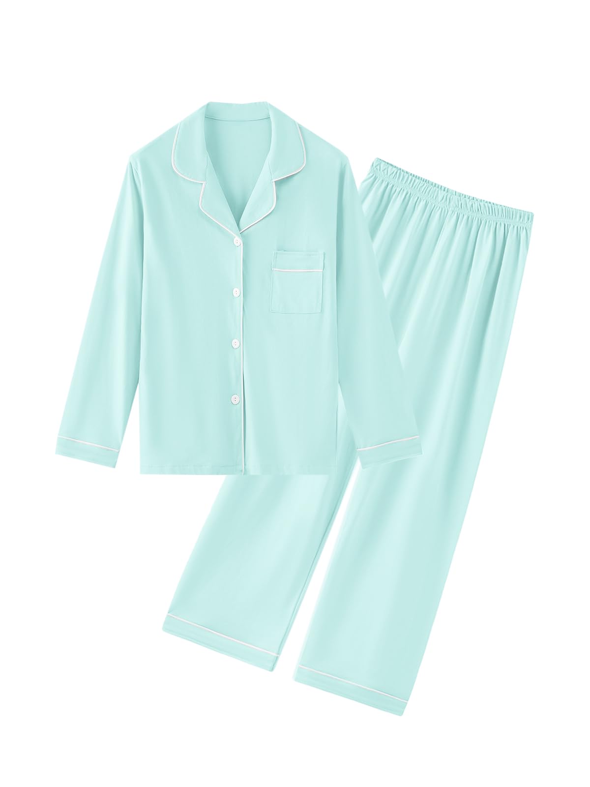 QZH.DUAO Girls Women Pajamas Set Cotton Long Sleeve Top Pjs 5Years-L