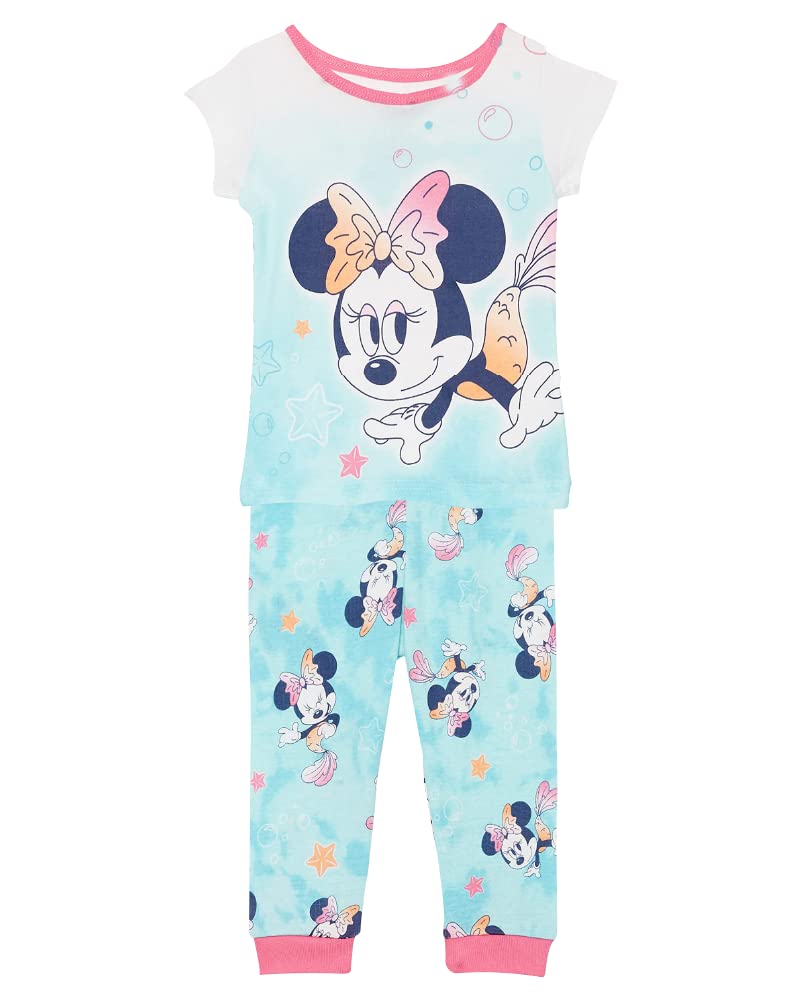 Disney Girls' 2-piece Snug-fit Cotton Holiday Matching Pajama Set, Soft & Cute for Kids