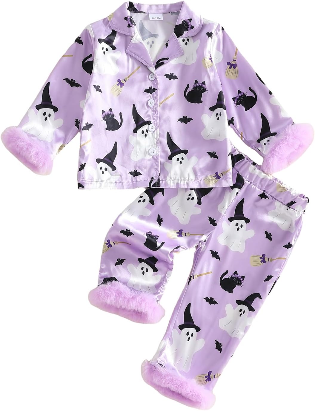 Hnyenmcko Kids Toddler Girl Halloween Pajamas Satin Shirts Pants Pjs Set