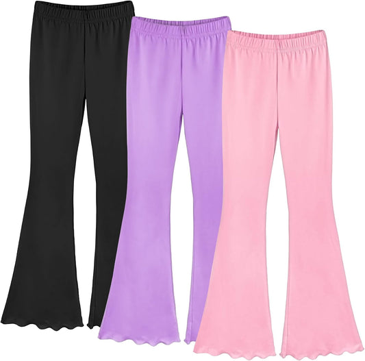 ZukoCert Girls Flare Leggings, Mid Waist Bell Bottom Pants for Kids, Kids Flare Pants Size 4-13Y