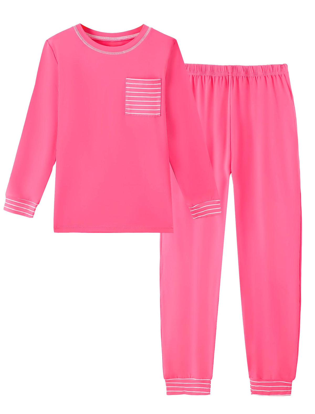 Mikrdoo Girls Pajamas Soft Stretch 2Pc Long Sleeve Top & Pants Size 8-16