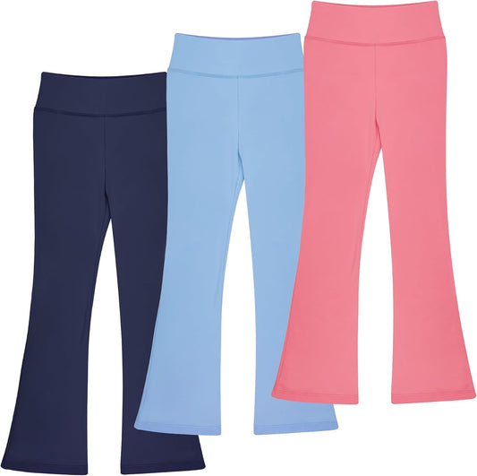 BIG ELEPHANT Girls Flare Leggings, High-Waisted Bootcut Yoga Dance Pants