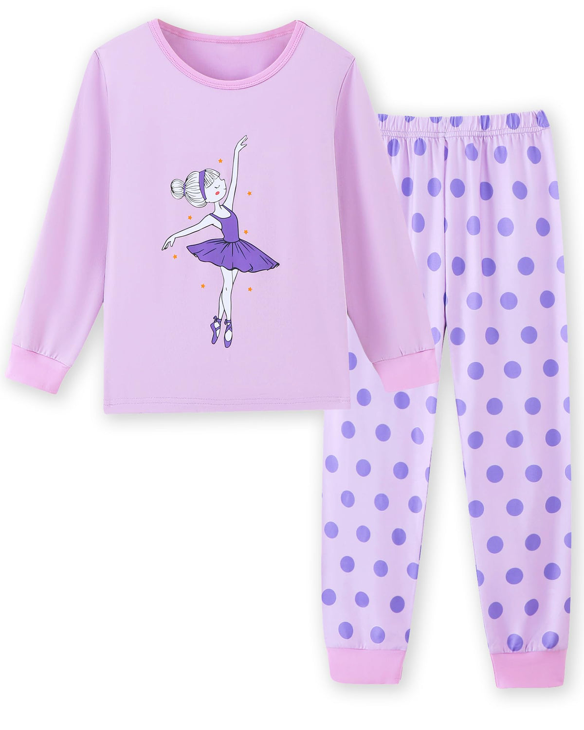 Mikrdoo Girls 2-Piece Pajamas Set Soft Long Sleeve Sleepwear 4-12 Years