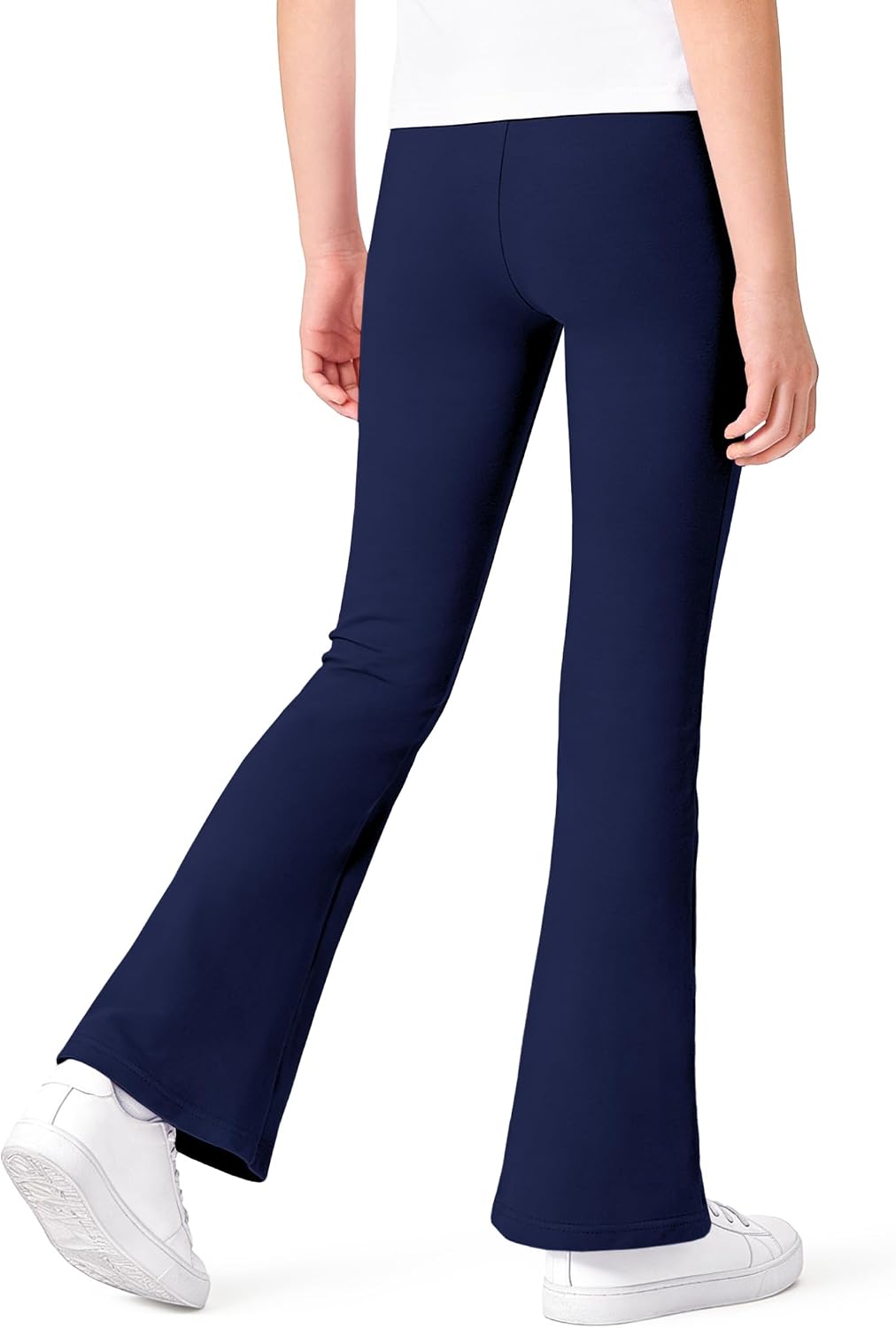 Auranso Girls Flare Leggings School Uniform Pants Kids Cotton Bell Bottoms