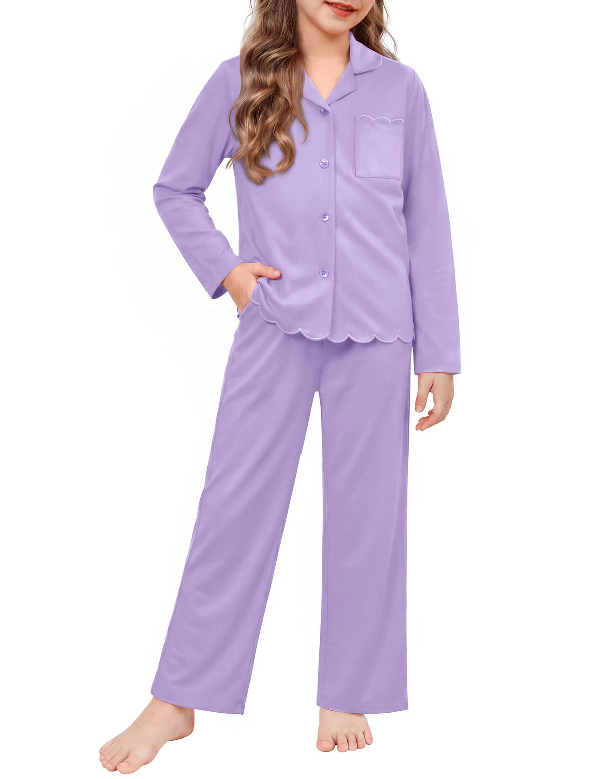 Arshiner Girls Pajamas Long Sleeve Sleepwear Cute Printed Button Down Pjs