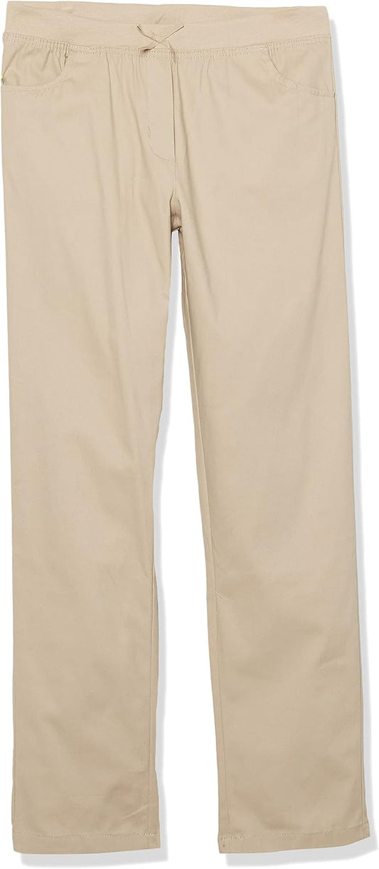 Nautica Girls' School Uniform Twill Skinny Pants, Comfortable Stretch Material, Wrinkle & Fade Resistant