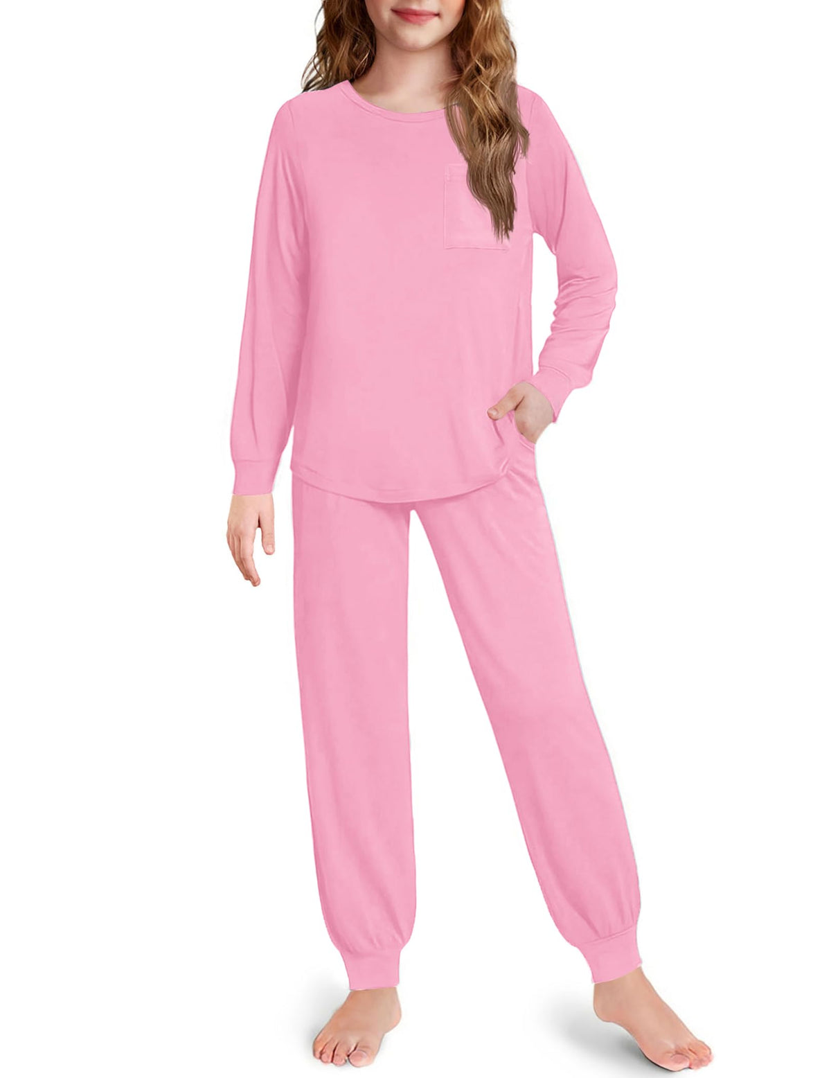 Arshiner Pajamas for Girls Long Sleeve Pjs Set Soft Ankle Cuff Sleepwear