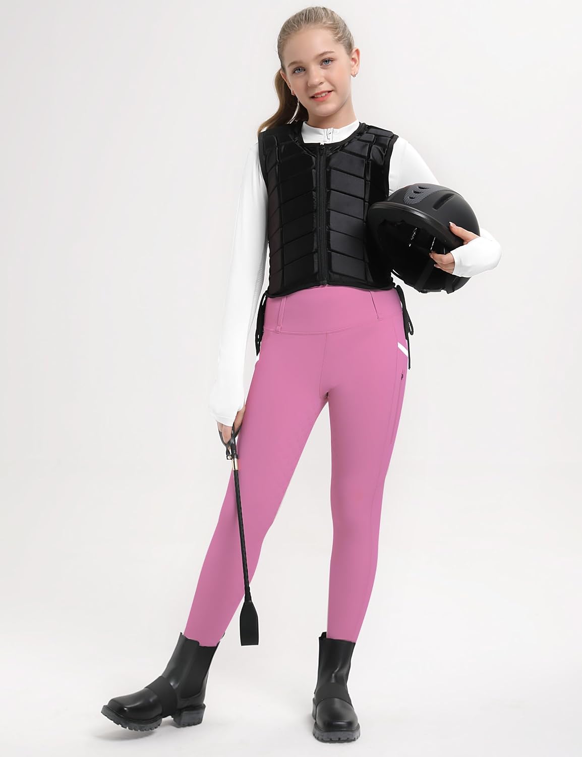 FitsT4 Sports Girls Riding Pants Full Seat High Waist Equestrian Breeches