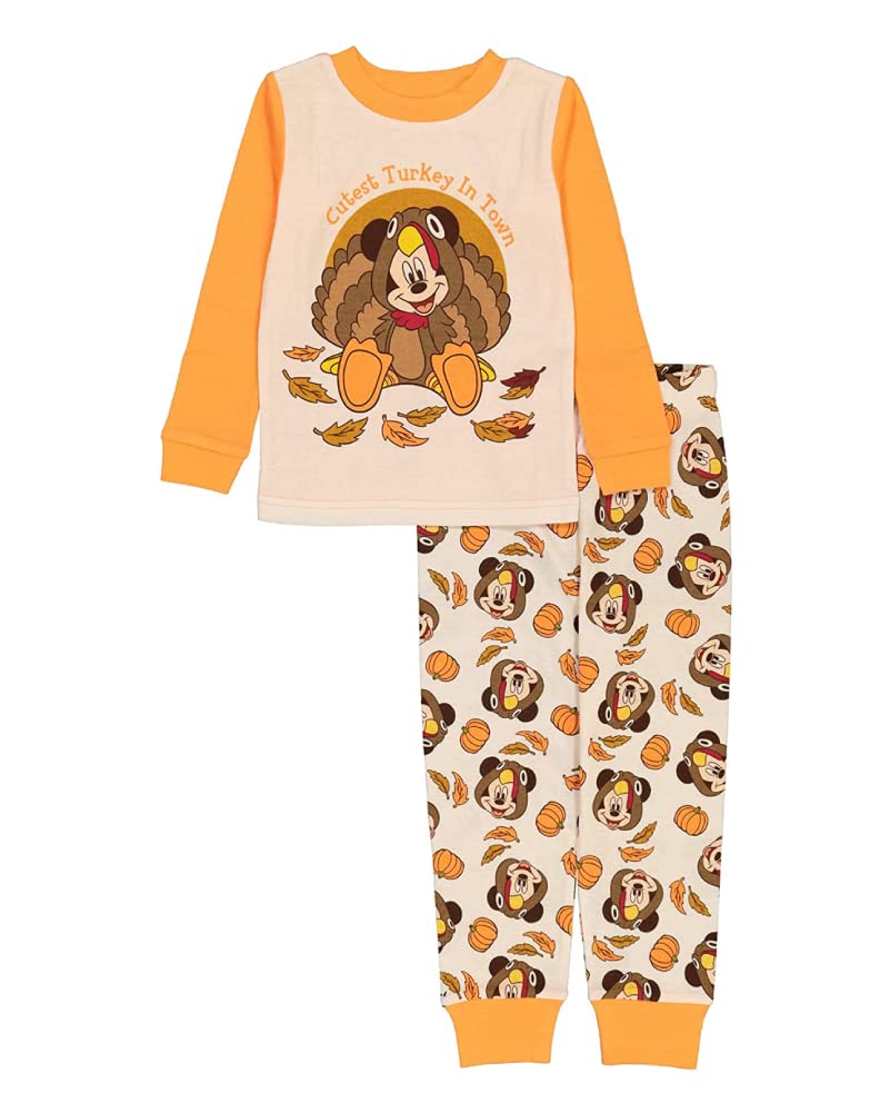 Disney unisex-child 2-piece Snug-fit Cotton Holiday Pajama Set, Soft & Cute for Kids