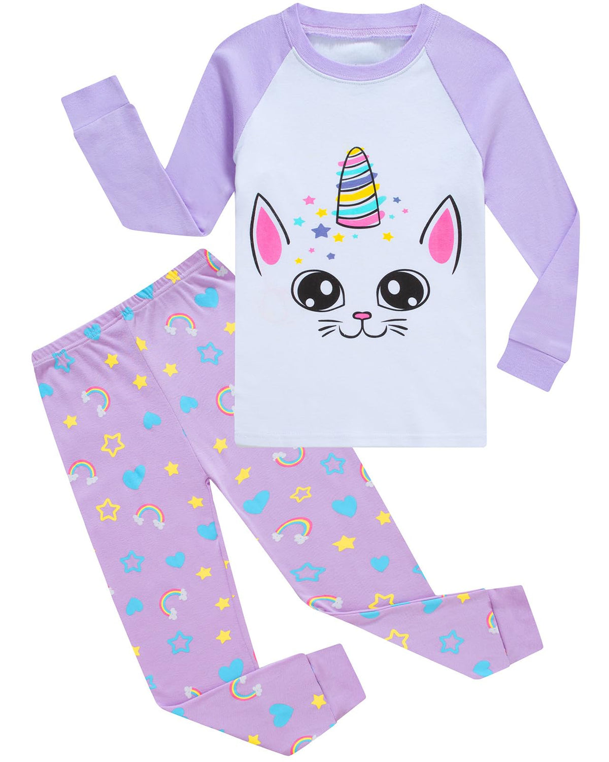 Little bety Girls Pajamas Toddlers Cotton Longsleeve Sleepwear 18M-16Year