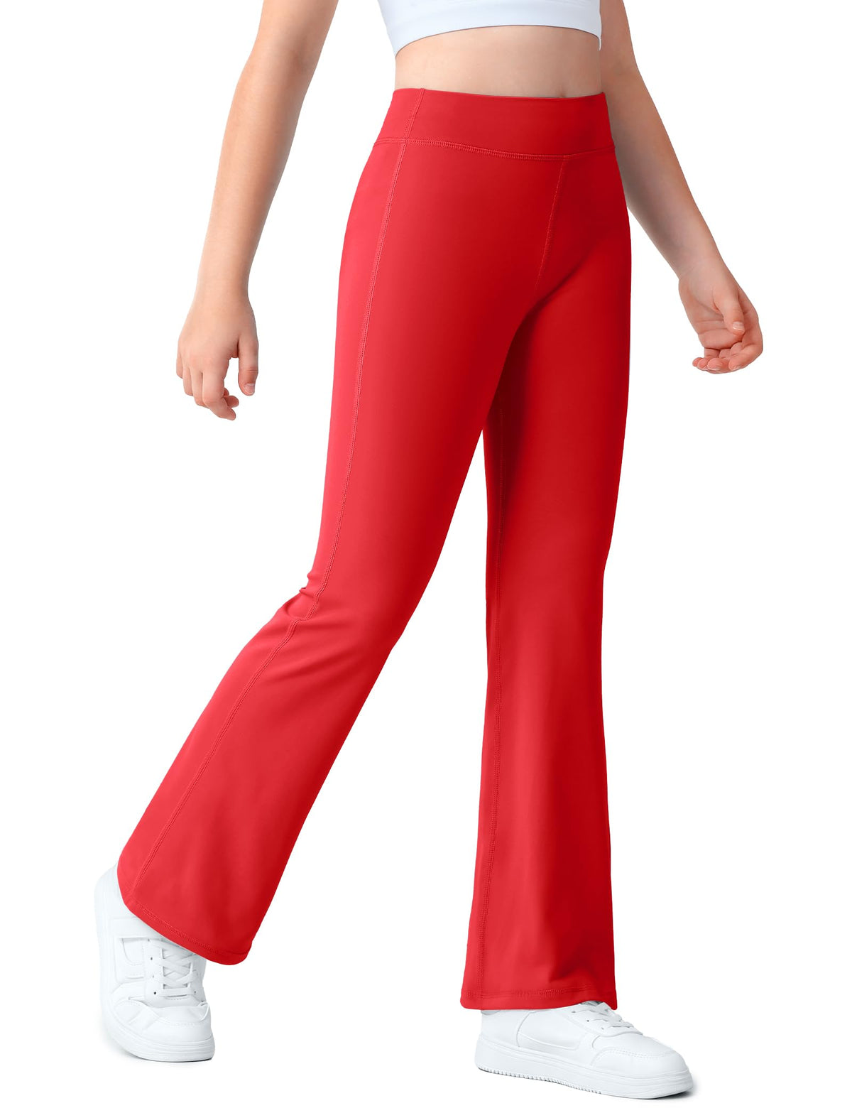 JOCMIC Girls Flare Leggings Kids School Uniform Bell Bottom Pants for Yoga