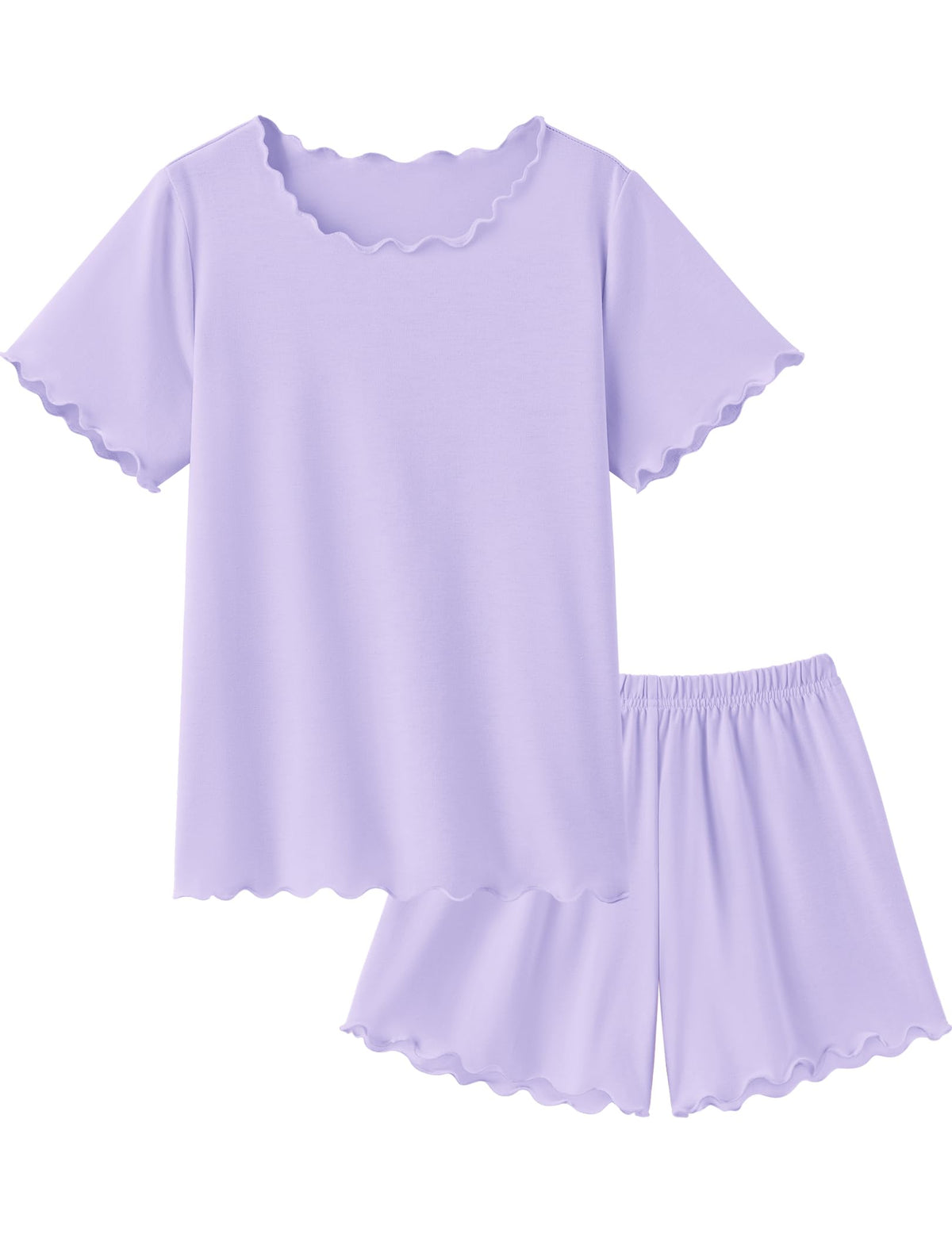 Arshiner Girls Pajamas Short Sleeve Lounge Set Soft Shirring Summer Pjs