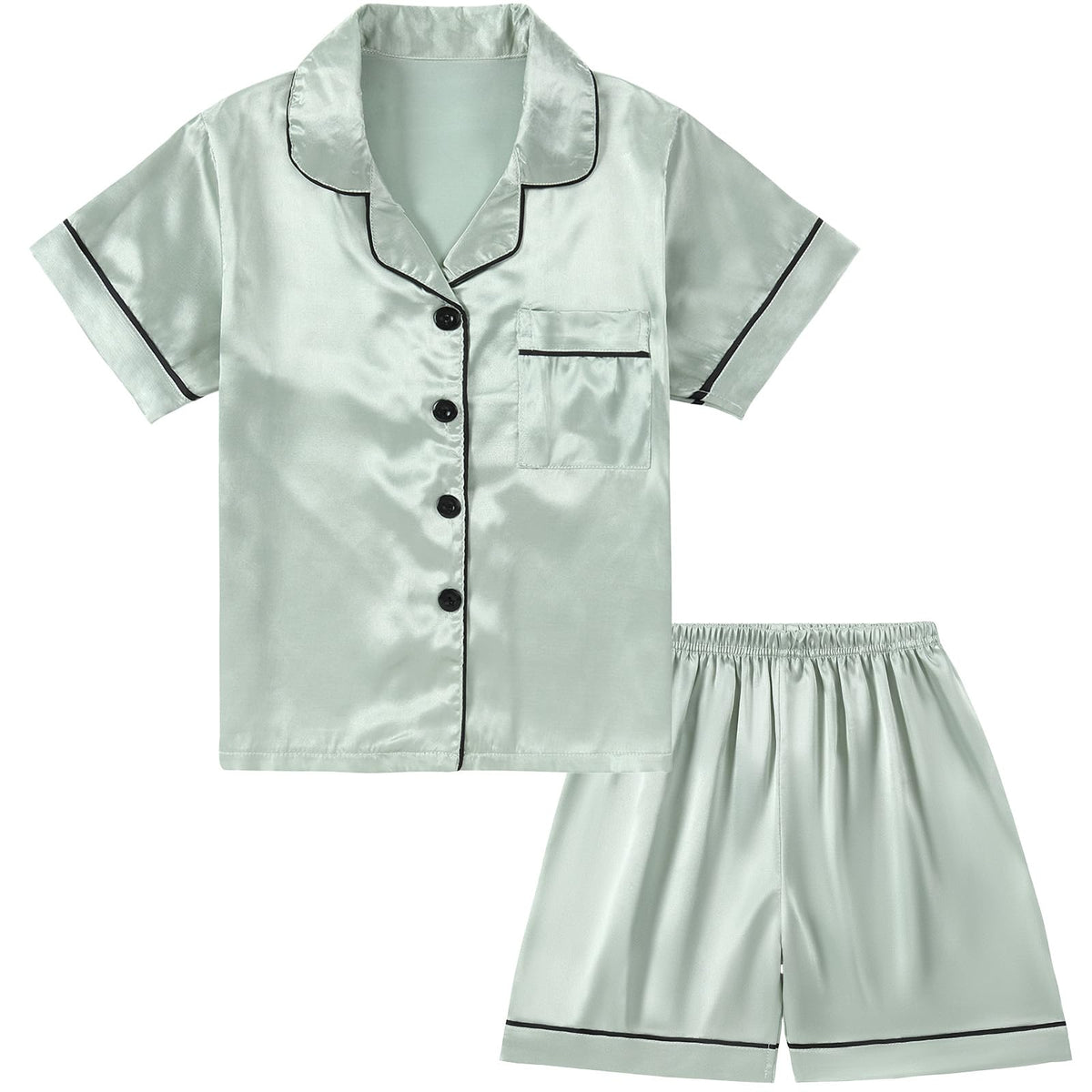 DIPUG Girls Pajamas Satin Pjs Short Sleeve Sleepover Party Gift