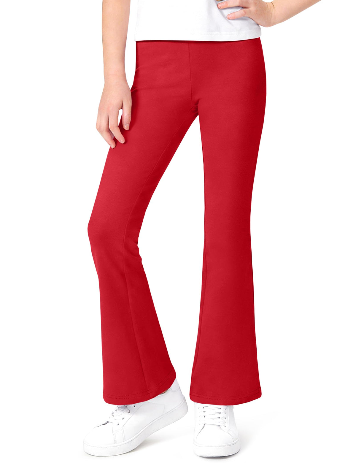Auranso Girls Flare Leggings School Uniform Pants Kids Cotton Bell Bottoms