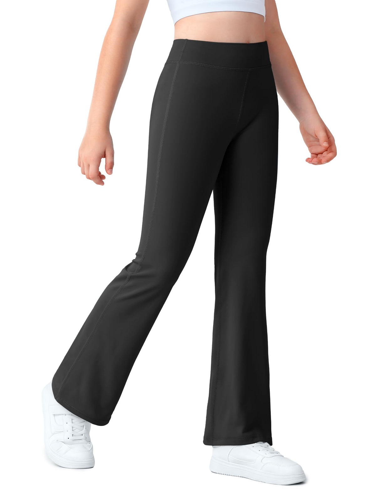 JOCMIC Girls Flare Leggings Kids School Uniform Bell Bottom Pants for Yoga